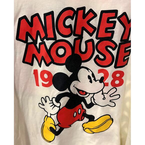 Disney Retro Original Mickey Mouse 1928 Football Varsity Baseball T-Shirt-EUC-XL - Picture 2 of 5